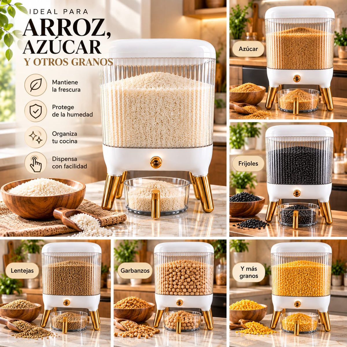 Dispensador de Arroz de 10 Kilos